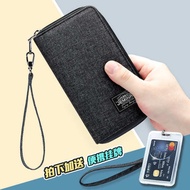 dompet lelaki dompet Lelaki berkapasiti besar kanvas lama zip dompet telefon bimbit kantung beg klac lelaki beg telefon bimbit