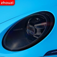 For Porsche 911 718 Cayenne Panamera Macan Taycan Car Headlight Tint Smoked Black Protective Film TP