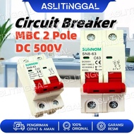 Circuit Breaker MCB DC 2P 50A Solar Panel 500V DC 2 Poles 50A / MCB DC 2P C50 50A 500V 2 Poles Circ