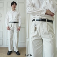 [New] BARON "Workwear" Nippon pants กางเกงสแลคผ้าชิโนทรงกระบอกตรงยุค 90s เอวสูง ด้านหลังมีกระเป๋า