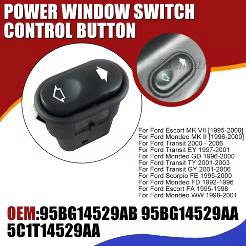 Hight Quality Green light Power Passenger Window Switch Control Button For Ford Escort MK VII Mondeo