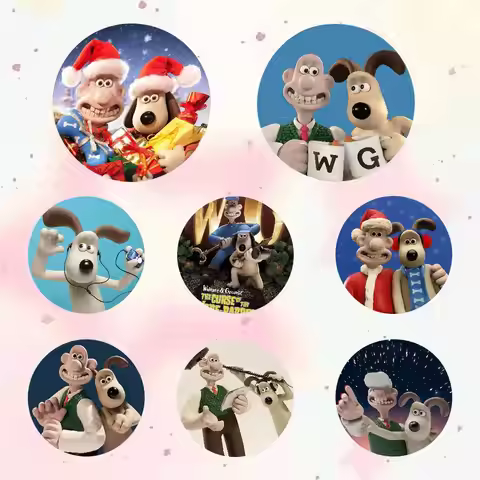 Anime Wallace And Gromit Anime Cartoon Pins Backpack Shoes Jewelry Accessories Cosplay Handmade Badg