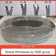 สายไฟ VFF ขนาด 2*0.5 / 2x1 / 2x1.5 / 2x2.5 สายอ่อนทองแดงฝอย ความยาว 100 เมตร 50 เมตร