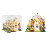 DIY Garden House Book Nook Shelf Insert Miniature Building Kits Wooden Doll House Flower Garden Room