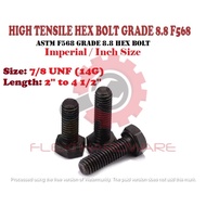 Grade 8.8 - 7/8 UNF 14G Inch Imperial Bolt Hex Screw DIN933 Hexagon Head Screw Outer Hex High Tensil