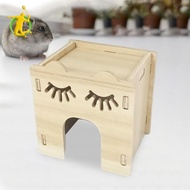 [Asiyy] 4x Hamster House And Hideout Wooden Toy Hide Supplies Hideaway Cage Accessories Hamster Hideout for Hamster Small Animals