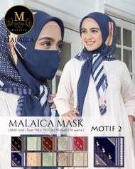 hijab + masker malaica mask voal cotton 110 x 110 cm - motif 2