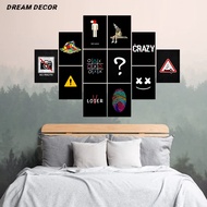 ISI 16 PCS Poster Dinding Kamar Cowok Aesthetic Ukuran A6 A5 A4Poster Hitam Dekorasi Kamar Cowok Mur