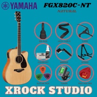 Yamaha FGX820C Dreadnought Cutaway Acoustic-Electric Guitar - Black / Natural ( FGX-820C-NT / FGX820