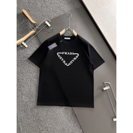 T-shirt Prada/ T-shirt kasual Prada bercorak cetakan T-shirt mewah T-shirt pendek longgar VVWD