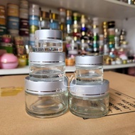Glass jar in silver lid 5g-10g-20g-30g-50g