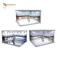 [Gamchiano] 1/64 1/36 1/32 Model Car Garage Diorama with A Light  Background Board USB Load for Hobb
