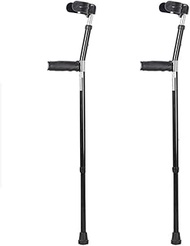 Arm Cuff Crutch, Forearm Crutches Balancing Mobility Aid Retractable and Adjustable Collapsible Cane for Elderly Disabled Walking Stick Shock Absorber 1 Pair Fashionable