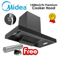 Midea MCH-90B88(BK) Cooker Hood With Heat Auto Clean & Gesture Control 1500m3 MCH90B88(BK)