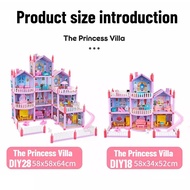Princess Girl Barbie House Doll House Princess Villa House Barbie Doll House Large Size Castle toy