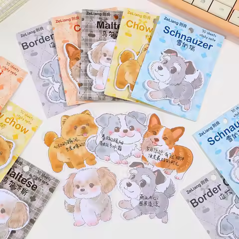 Cute Dog Sticky Notes, Kawaii Cartoon Animal Sticky Notes Self-Stick Note Post It Notes，Mini Sticky 