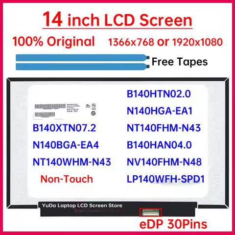 14" LCD Screen For Lenovo IdeaPad 3-14ADA05 14IGL05 14ARE05 14IIL05 14IML05 14ITL05 IdeaPad 1-14ADA0