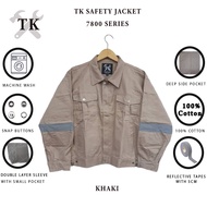 TK WELDING SAFETY JACKET WITH DOUBLE LAYER SLEEVE / BAJU KERJA WELDER DUA LAPIS LENGAN 7800 - KHAKI