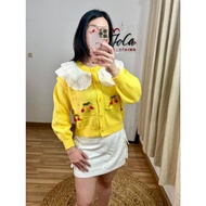 JoCa - Ayuka Lace Collar Knit Cardigan Knit Top Outer Cardi Blazer