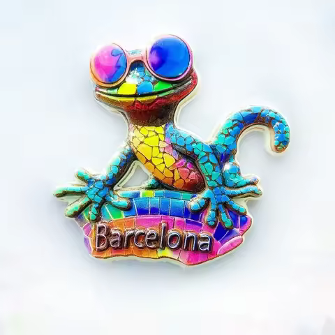 Barcelona Spain Fridge Magnet - Iconic 3D Gaudi Salamander Souvenir Unique Park Güell Gift for Trave