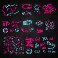 Hollow Reflective Sticker jinX jinX Kiss Little Blast Joan Graffiti Night Hero Helmet Motorcycle Ele