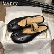 Designer Split Toe Single Shoes Womens Flat Bottom Shallow Mouth Mary Jane Shoes Muller Shoes Cover 