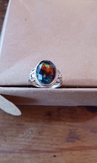 加拿大斑彩螺戒指