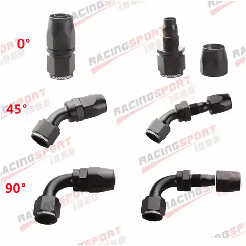 AN4 AN6 AN8 AN10 AN12 AN16 AN20 Straight 0°/45°/90° Degree Swivel Oil Fuel Line Hose End Fitting Ada