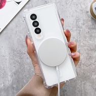 Fold 5 Casing Clear Case for Samsung Galaxy Z Fold 5 4 3 2 Fold5 Fold4 Fold3 Fold2 Magnetic Silicone