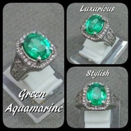 Cincin Permata Green Aquamarine