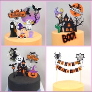 Halloween Birthday Cake Topper Halloween Cupcake Topper Haunted House Glitter Spooky RIP Tombstone P