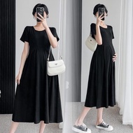 Maternity Dress Korean Style Plus Size Summer Short-sleeved Pregnant Women Dress Loose Fashion Casua