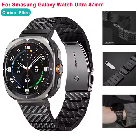 Carbon Fiber Strap For Samsung Galaxy Watch 7 Ultra 47mm Replaceable Bracelet Watchband Galaxy Watch