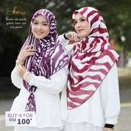 READY STOCK 🔥 Casindra Scarves ANTI KEDUT Printed - Tudung Bawal Chiffon B45 - Jelita Wardrobe