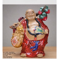 Maitreya Buddha Statue Holding a Fan Holding a Gold Coins