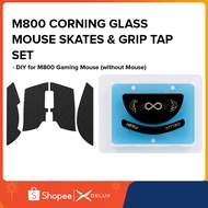 Delux M800 Glass Mouse Skates & Mouse Grip Tap DIY for M800 Gaming Mouse(without Mouse)
