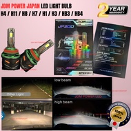 JDM POWER JAPAN LED HEAD FOG LAMP LIGHT BULB 6000K 4300K WHITE YELLOW 140W 180W 240W H4 H1 H3 H7 H11