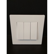 Boss Triple Hotel Switch 3 Gang Series 3 Gang 1 Way Built-in Wall Light Switch/ | B1033/1/2A 3 Gang 