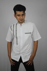 Baju Koko Pria Kualitas Premium, Baju Muslim Pria kode TN 65 Putih