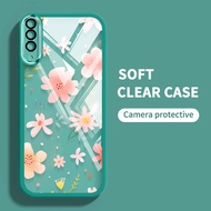 Casing for Samsung Galaxy A50 A30S A50S A11 M11 Colorful Flowers Shockproof Transparent Phone Protective Case Cover