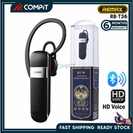 REMAX RB-T36 Bluetooth 5.0 Earphone Single Ear Headset HD Call HiFi Sound Noise Reduction Headphone ORIGINAL REMAX