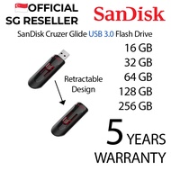[SG] Genuine SanDisk Cruzer Glide USB 3.0 Thumb Drive CZ600 Retractable | 16GB 32GB 64GB 128GB 256GB