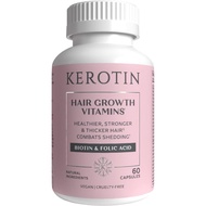 Kerotin Hair Growth Vitamins, Biotin Supplement, DHT Blocker, Collagen Stimulator, for Hair Loss Sup