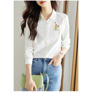 Young German Collar Women's Office Shirt, Basic Striped Shirt Quyen Fashion AA542