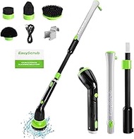 EasyScrub Cordless Electric Spin Scrubber - Powerful 350 RPM Cleaning with 4 Replaceable Heads, Adju