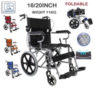 【In stock】Folding Portable Wheelchair For Elderly Disabled Light Wheelchair Trolley Medical Chair Pushchair LYL1