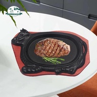[In Stock] Grill Server Plate, Cast Iron Griddle Pan, BBQ Frying Pan, Steak Pan for Restaurant Supply Families Reunions Steak