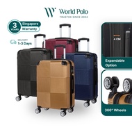 (SG READY STOCK) World Polo Heavy Duty Luggage Expandable Hardcase With Spinner Wheels 20 24 28 inch