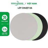 GOOJODOQ mouse pad Anti-slip leather round for office computer gaming