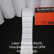 Barcode THERMAL STICKER LABEL 40 X 20 - 40X20MM - 1LINE - CONTENTS: 800 PCS - DIRECT THERMAL - XPRIN